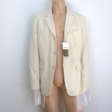 Comme des Garcons Homme Plus Layered Blazer Ivory Size Extra Large NEW