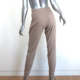 Alo Yoga cropped hoodie & sweatpants set, gravel heather beige polyester blend, pre-owned luxury athleisure
