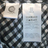 GANNI Puff Sleeve Ruched Seersucker Mini Dress Black/White Gingham Size 34