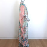Camilla Garden of Dreams Round Neck Silk Caftan Pink Printed Silk One Size