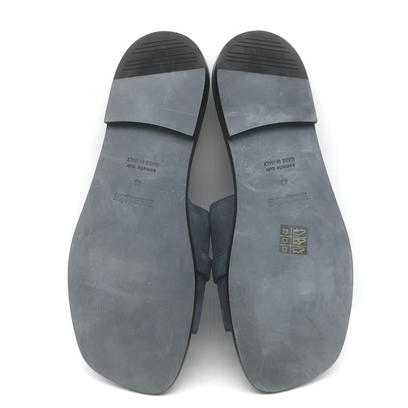 Hermes Gabriel Slide Sandals Charcoal Suede Size 43 NEW