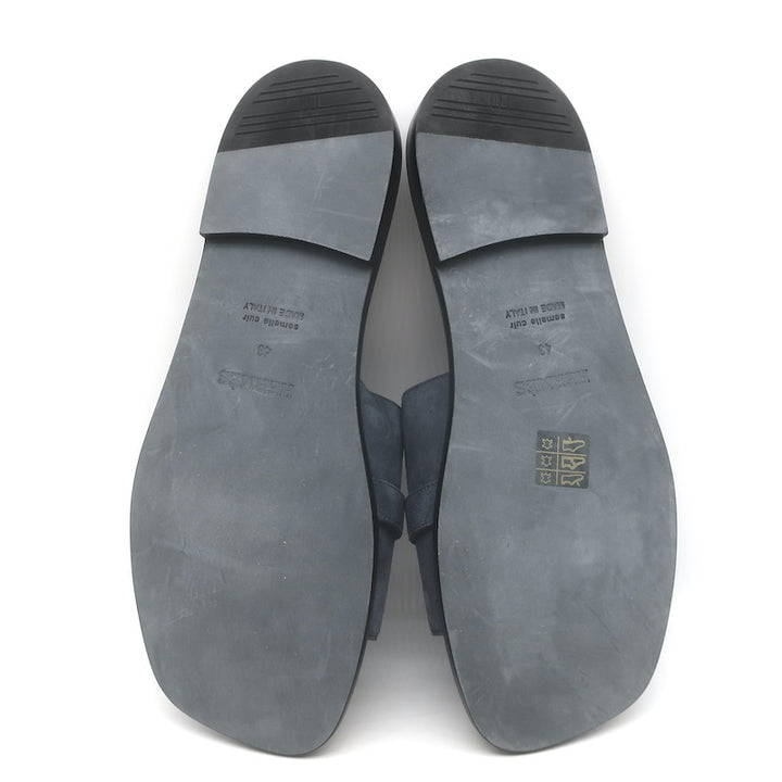 Hermes Gabriel Slide Sandals Charcoal Suede Size 43 NEW