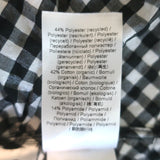 GANNI Puff Sleeve Ruched Seersucker Mini Dress Black/White Gingham Size 34