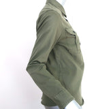Zadig & Voltaire Bonnie Love Military Shirt Army Green Cotton Size 16 / SMALL