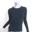 Theory Crewneck Sweater Navy Kralla Evian Stretch Wool Knit Size Petite