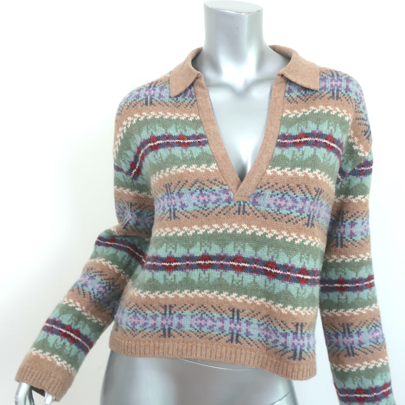 Polo Ralph Lauren Fair Isle Collared Sweater Beige/Multi Wool-Blend Si –  Celebrity Owned