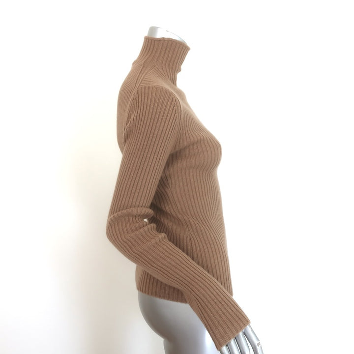 Nili Lotan Freda Ribbed Cashmere Turtleneck Sweater Camel Size Small NEW