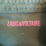 Zadig & Voltaire Bonnie Love Military Shirt Army Green Cotton Size 16 / SMALL