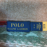 Polo Ralph Lauren Fair Isle Collared Sweater Beige/Multi Wool-Blend Size Small