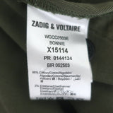 Zadig & Voltaire Bonnie Love Military Shirt Army Green Cotton Size 16 / SMALL