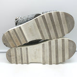 Miu Miu Glitter Crisscross Platform Slingback Sandals Silver Size 40