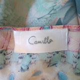 Camilla Garden of Dreams Round Neck Silk Caftan Pink Printed Silk One Size