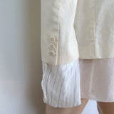 Comme des Garcons Homme Plus Layered Blazer Ivory Size Extra Large NEW