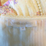 LoveShackFancy Reggie Midi Dress Yellow Floral Print Embroidered Cotton Size 0