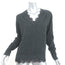 Brochu Walker Lace-Trim Sweater Marcella Charcoal Wool-Cashmere Size Small