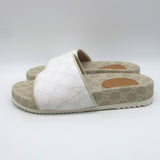 Gucci GG Supreme Slide Sandals Cream/Beige Canvas Size 7