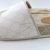 Gucci GG Supreme Slide Sandals Cream/Beige Canvas Size 7