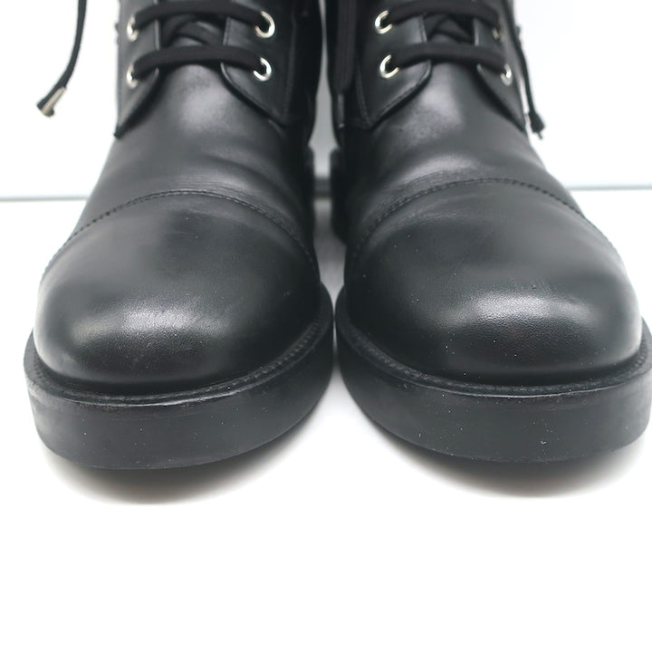 Louis Vuitton Ranger Boots with Patches Black Leather Size 40 Flat Combat Boots