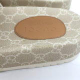 Gucci GG Supreme Slide Sandals Cream/Beige Canvas Size 7