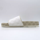Gucci GG Supreme Slide Sandals Cream/Beige Canvas Size 7