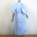 Colville Nexus Puff Sleeve Midi Dress Light Blue Cotton Poplin Size 42 US 6