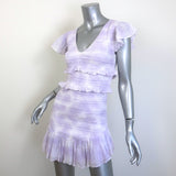 LoveShackFancy Sonara Smocked Mini Dress Lavender Tie Dye Cotton Size Petite