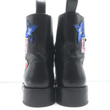 Louis Vuitton Ranger Boots with Patches Black Leather Size 40 Flat Combat Boots