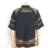 Dolce & Gabbana Devotion Linen T-Shirt Black/Gold Size 48