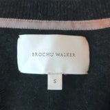 Brochu Walker Lace-Trim Sweater Marcella Charcoal Wool-Cashmere Size Small