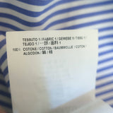 Balenciaga Logo Print Swing Shirt White & Blue Striped Cotton Size 34