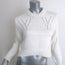 Tibi Shrunken Sweater White Cotton-Blend Knit Size Extra Small Cropped Pullover