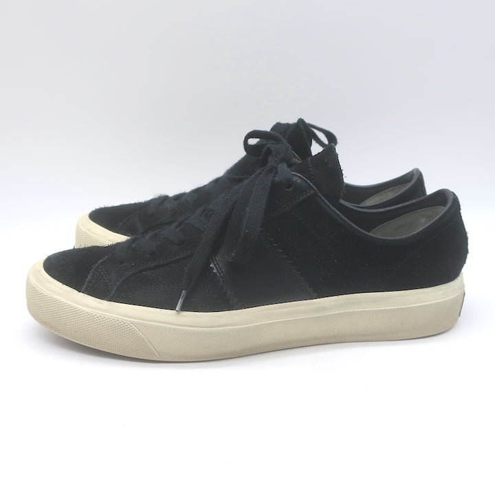 Tom Ford Cambridge Low Top Sneakers Black Leather &amp; Suede Size 7.5