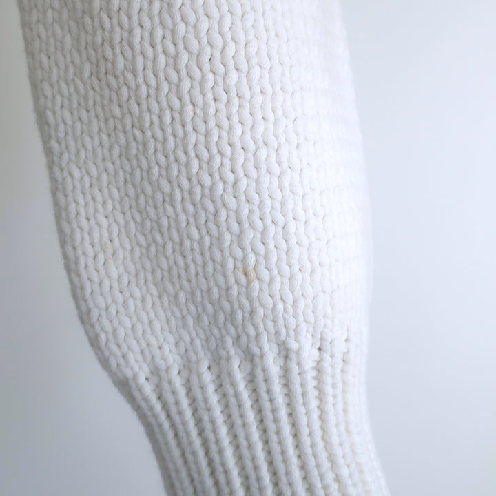 Tibi Shrunken Sweater White Cotton-Blend Knit Size Extra Small Cropped Pullover