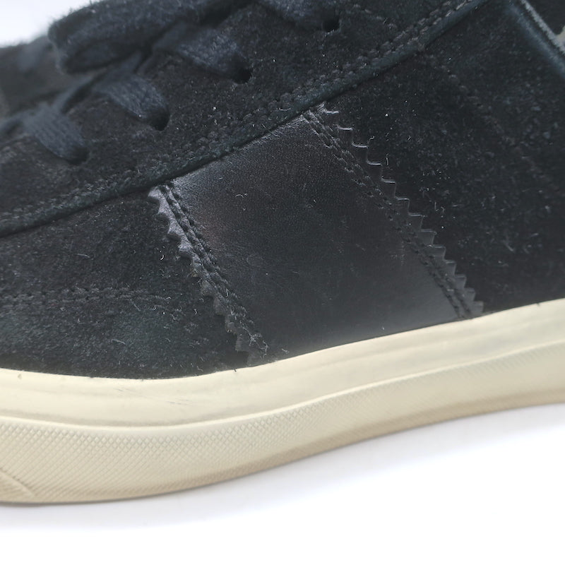 Tom Ford Cambridge Low Top Sneakers Black Leather &amp; Suede Size 7.5