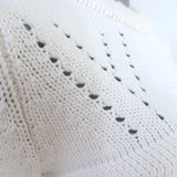 Tibi Shrunken Sweater White Cotton-Blend Knit Size Extra Small Cropped Pullover