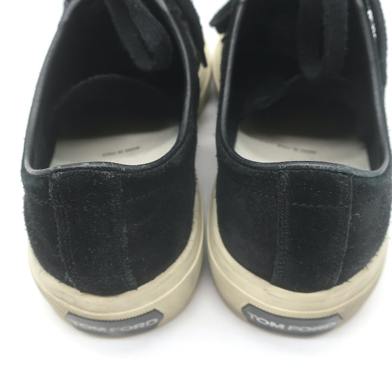 Tom Ford Cambridge Low Top Sneakers Black Leather &amp; Suede Size 7.5