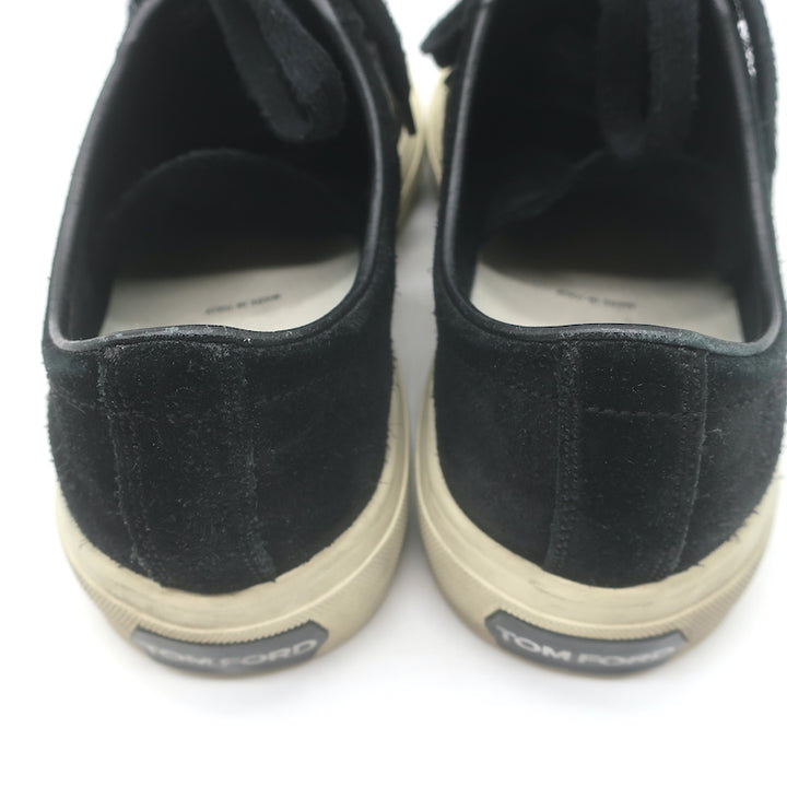 Tom Ford Cambridge Low Top Sneakers Black Leather &amp; Suede Size 7.5