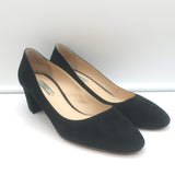 Prada Block Heel Pumps Black Suede Size 38.5