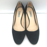 Prada Block Heel Pumps Black Suede Size 38.5