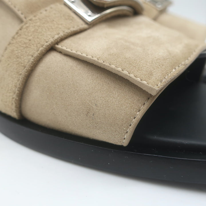 Hermes Gabriel Slide Sandals Beige Suede Size 43