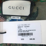 Gucci Flora Snake Print T-Shirt Military Green Linen Jersey Size Large NEW