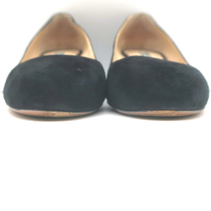 Prada Block Heel Pumps Black Suede Size 38.5