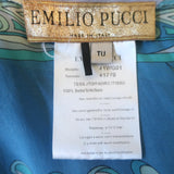 Emilio Pucci Cold-Shoulder Printed Silk Chiffon Kaftan Blue/Aqua One Size
