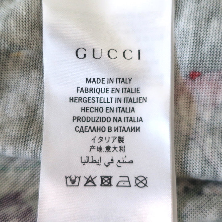 Gucci Flora Snake Print T-Shirt Military Green Linen Jersey Size Large NEW