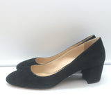 Prada Block Heel Pumps Black Suede Size 38.5