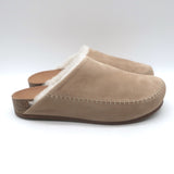 Jenni Kayne Shearling-Lined Moc Clogs Taupe Suede Size 38
