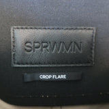 SPRWMN crop-flare leather leggings in beige, authentic pre-owned luxury piece with light wear, size M.