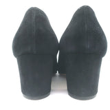 Prada Block Heel Pumps Black Suede Size 38.5