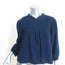 Ace & Jig Blouse Navy Swiss Dot Cotton Size Extra Small 3/4 Sleeve Top