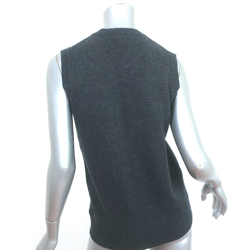 Michael Kors Collection Cashmere Sleeveless Sweater Charcoal Size Medium